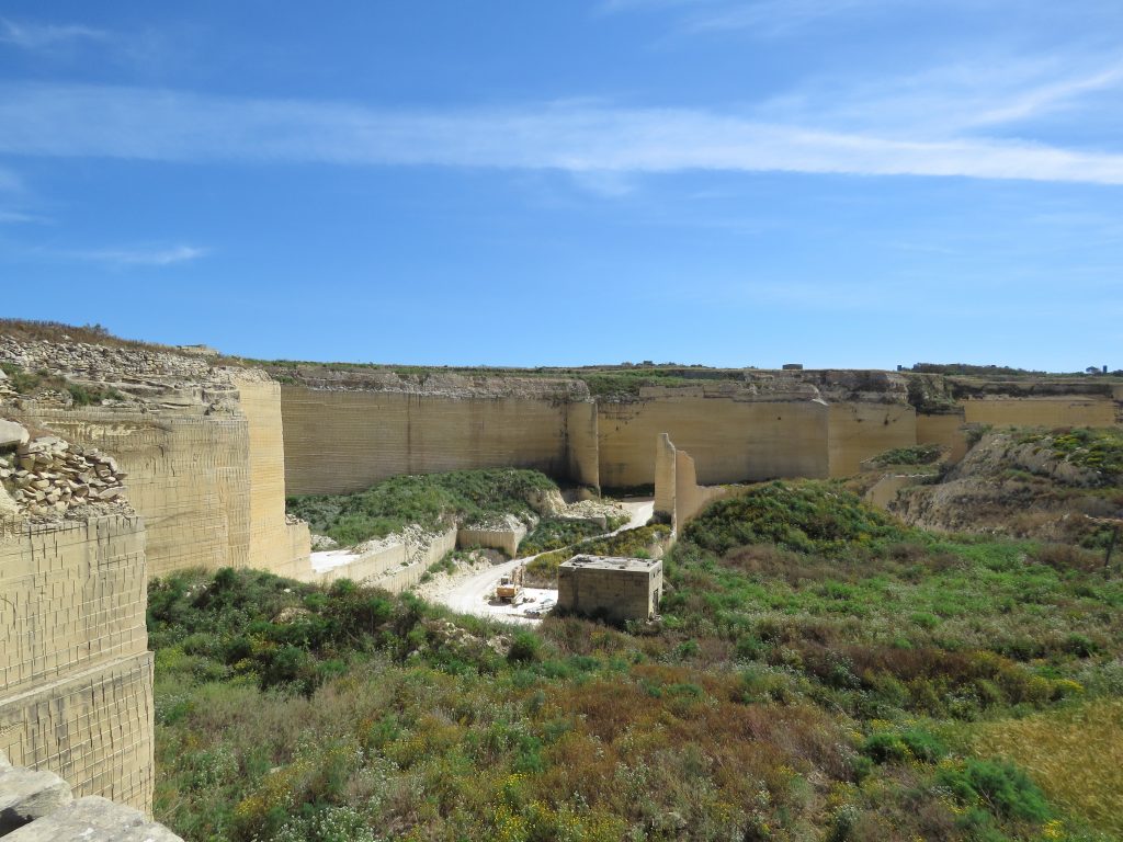 Quarry in Gozo , limestone