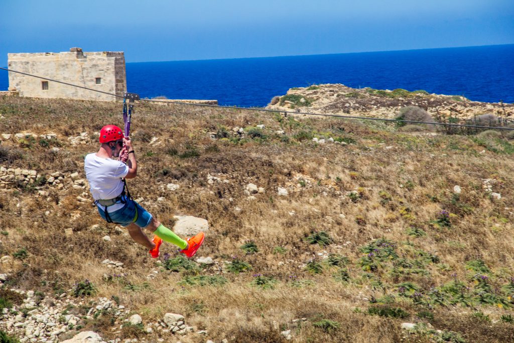 Zipline adventures in Gozo